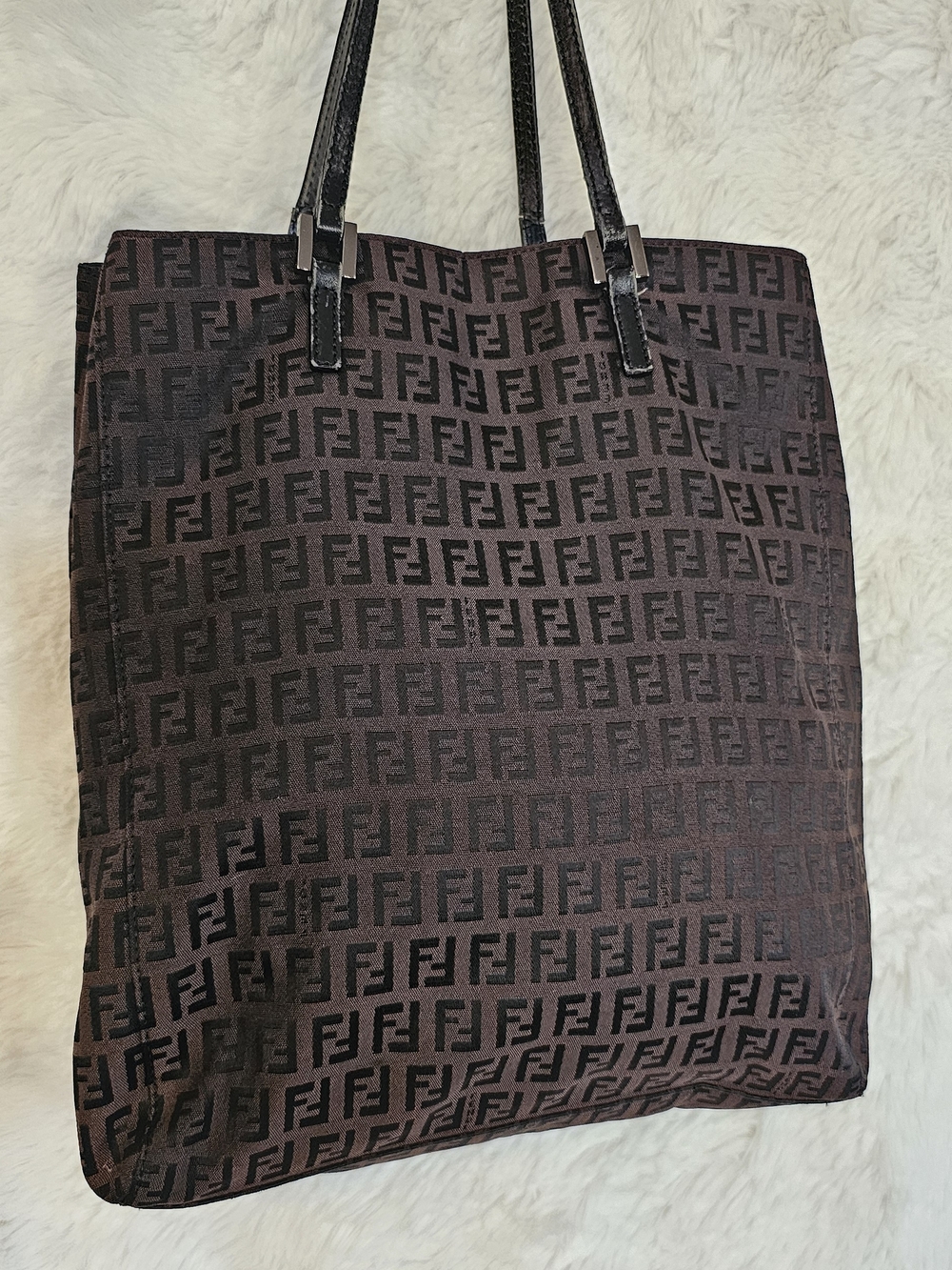 Fendi Brown/Black FF Logo Tote Bag